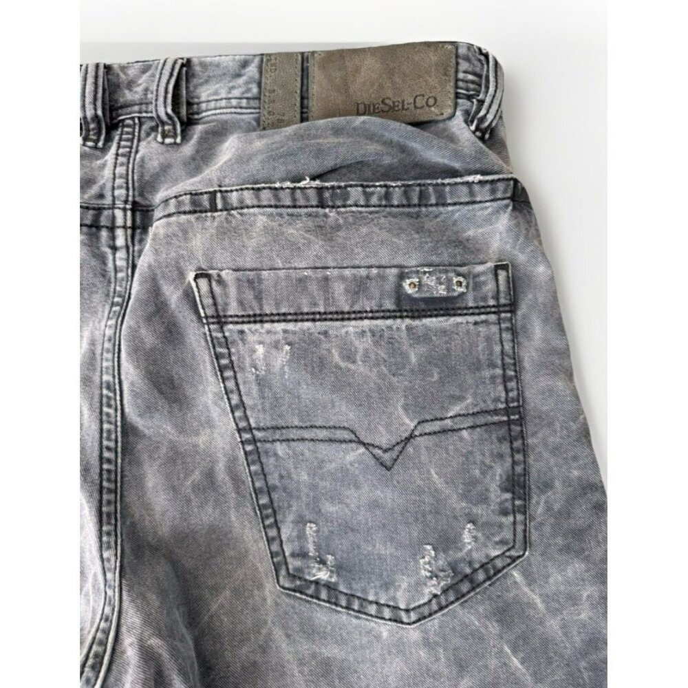 Diesel Jeans Mens 30 Black Denim Braddom Regular Slim Carrot Dark Wash - Picture 8 of 9